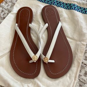Tory Burch white leather sandals size 8